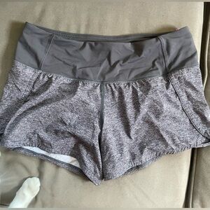 Lululemon Run Times Short II*4" Heather Lux Multi Black / Dark Carbon size 4